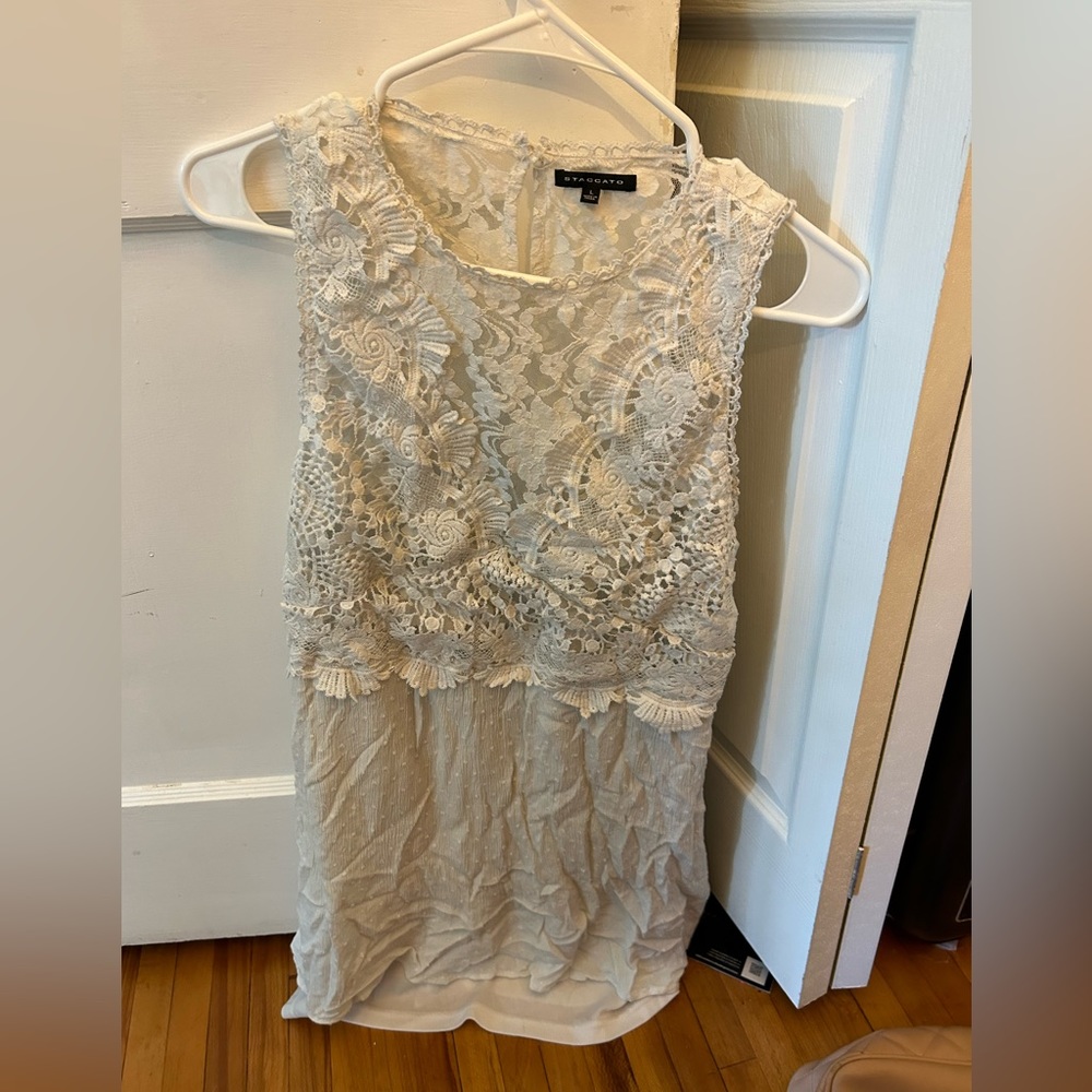 Staccato white lace tank/dress